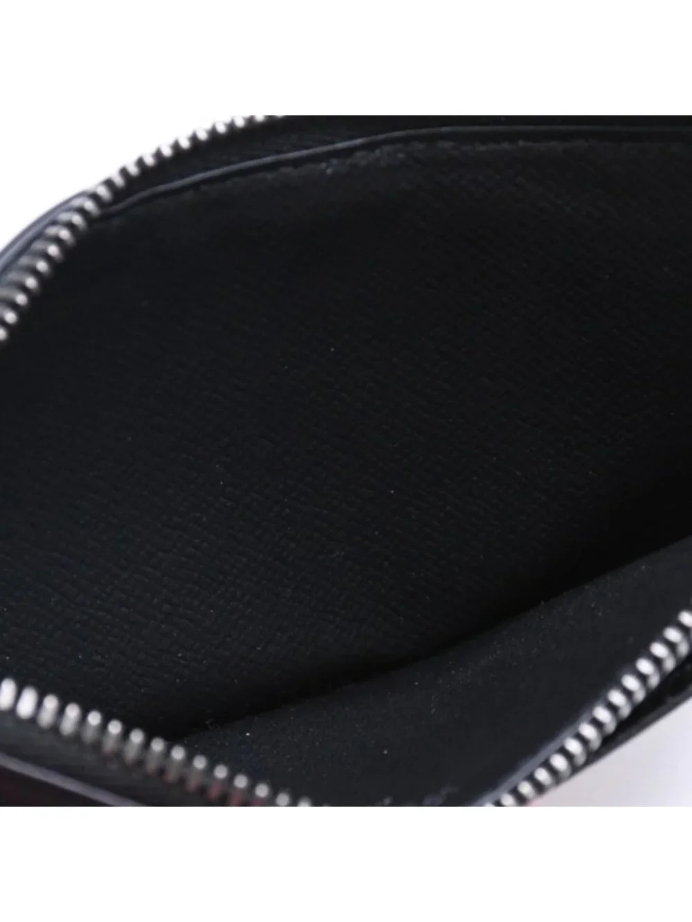 Louis Vuitton Taigarama Coin Purse Card Case Black Gray Silver